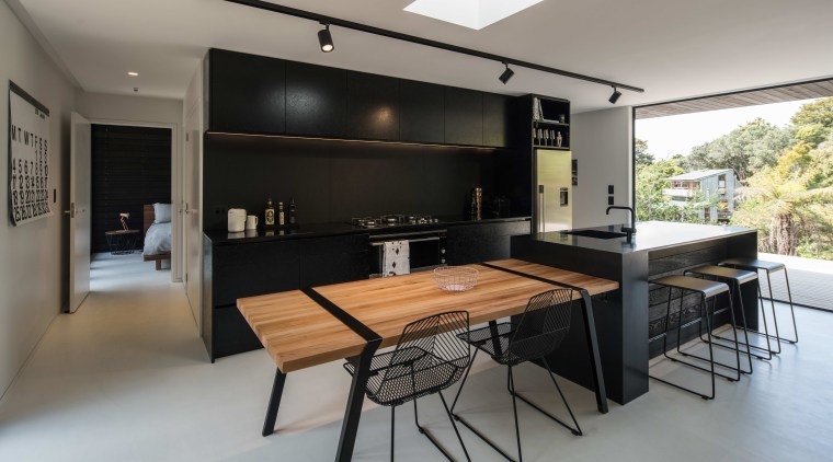TIDA New Zealand Kitchens – proudly brought to house, interior design, kitchen, real estate, table, gray, black
