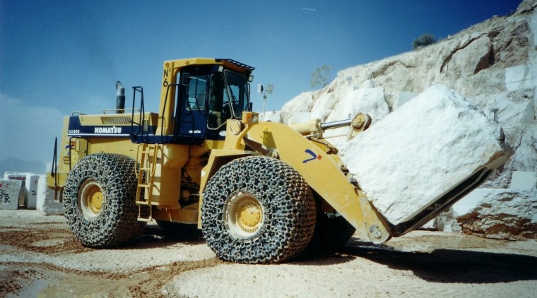 SCE Stone &amp; Design source high-quality quarried stone bulldozer, construction equipment, snow, vehicle, yellow, white