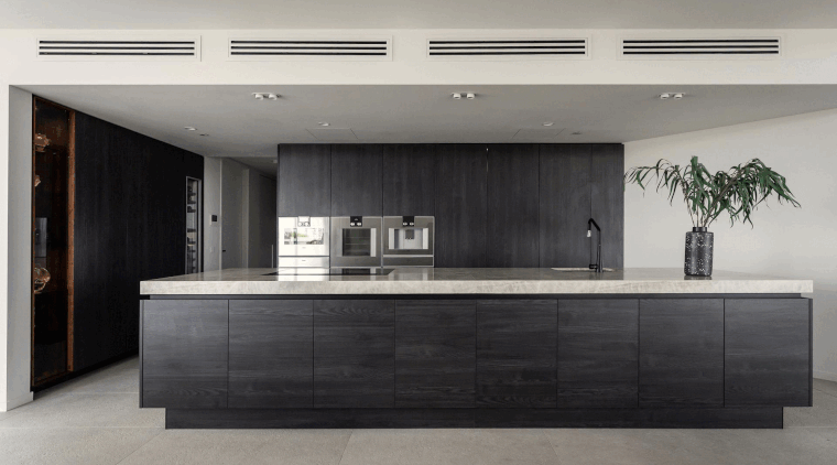 Clean lines and concealed storage makes for a 