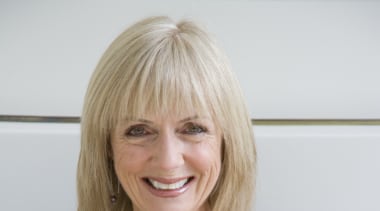 Jennie Dunlop of Dunlop Design - Jennie Dunlop beauty, blond, fun, girl, hair, hairstyle, human hair color, lady, pink, shoulder, sitting, skin, smile, white