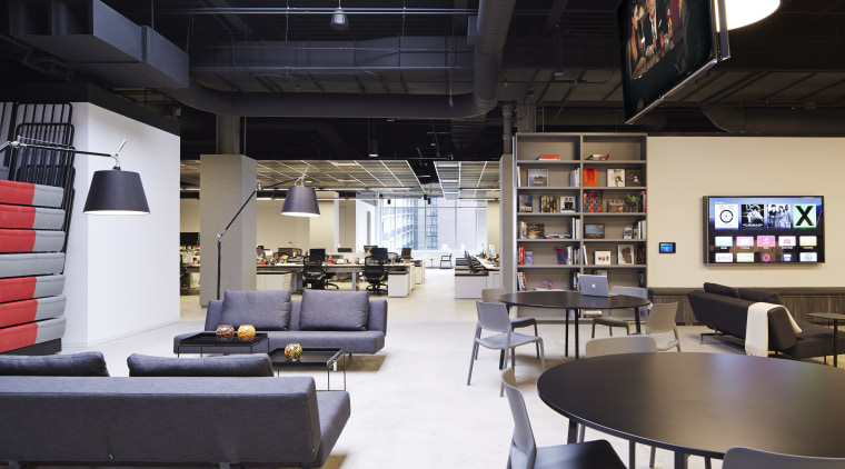 Havas, Chicago by Gary Lee Partners the interior design, loft, black, white
