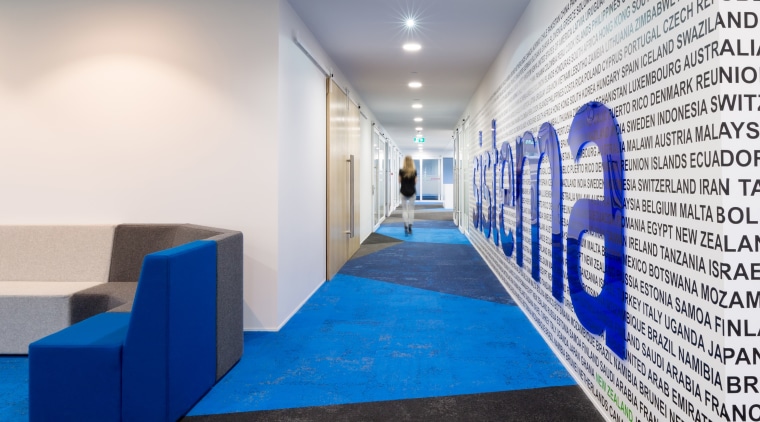 Walk this way designed by Woodhams Meikle architecture, blue, interior design, white