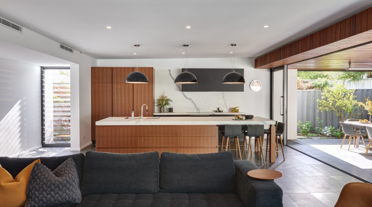 Breathing space between cabinetry elements helps avoid this interior design, living room, real estate, gray