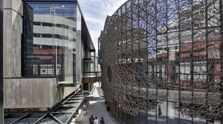 The porous nature of the hospitality building and architecture, building, corporate headquarters, facade, headquarters, metropolis, metropolitan area, mixed use, neighbourhood, reflection, tourist attraction, gray, black