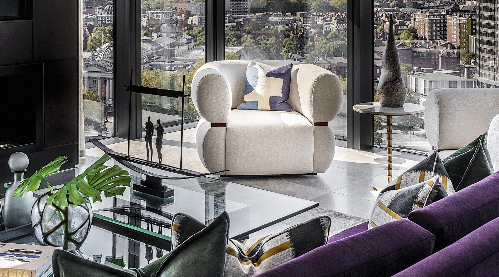 View of Scandinavian-Inspired Penthouse Renovation in Sweden