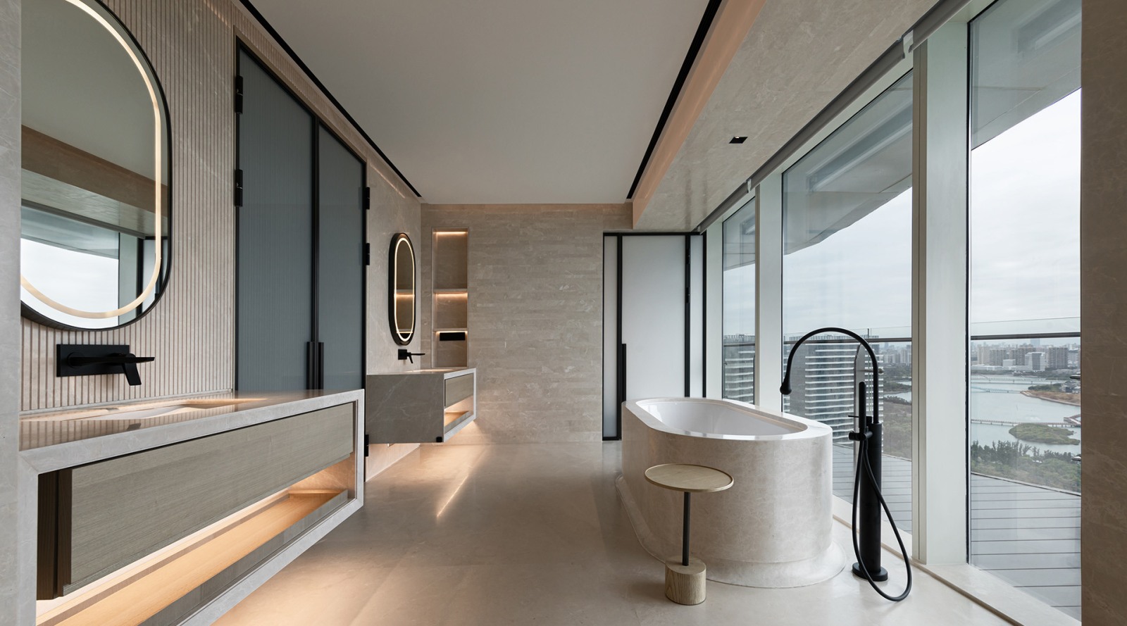 Curated visual reference: Luxury City View Bathroom Design Trends Reference: City View Bathroom
