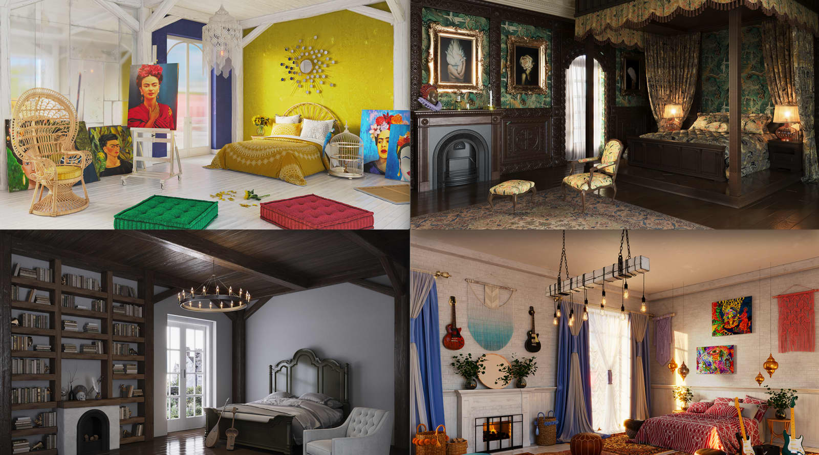Historic figures' bedrooms reimagined for today Trends
