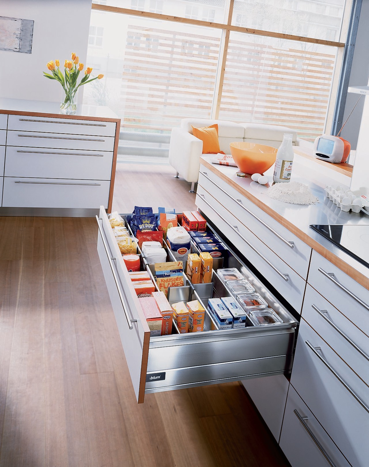 Kitchen drawer from Blum Australia floor, flooring, furniture, kitchen, product, table, white