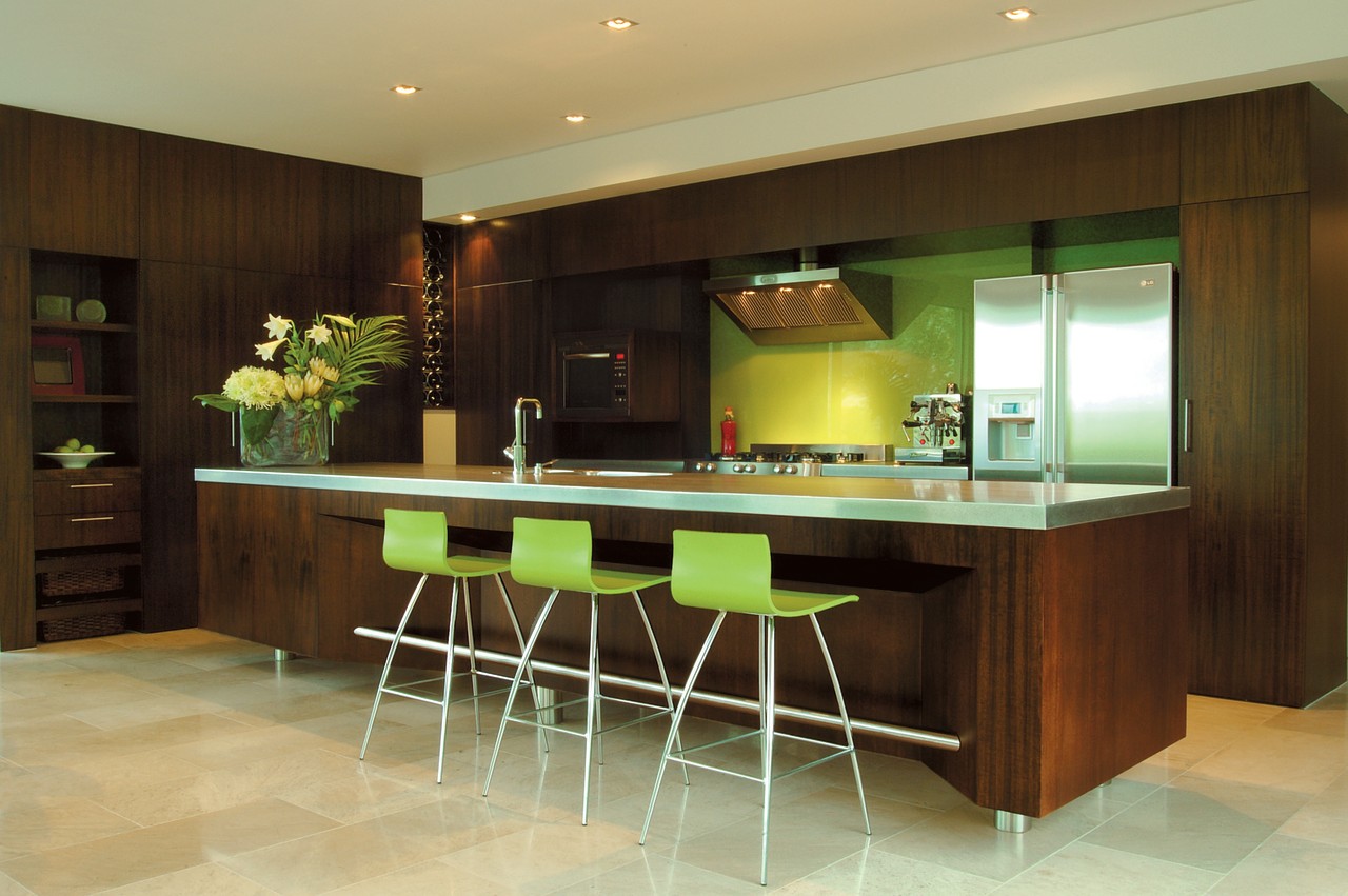 The view of a modern kitchen with an cabinetry, countertop, cuisine classique, interior design, kitchen, room, black