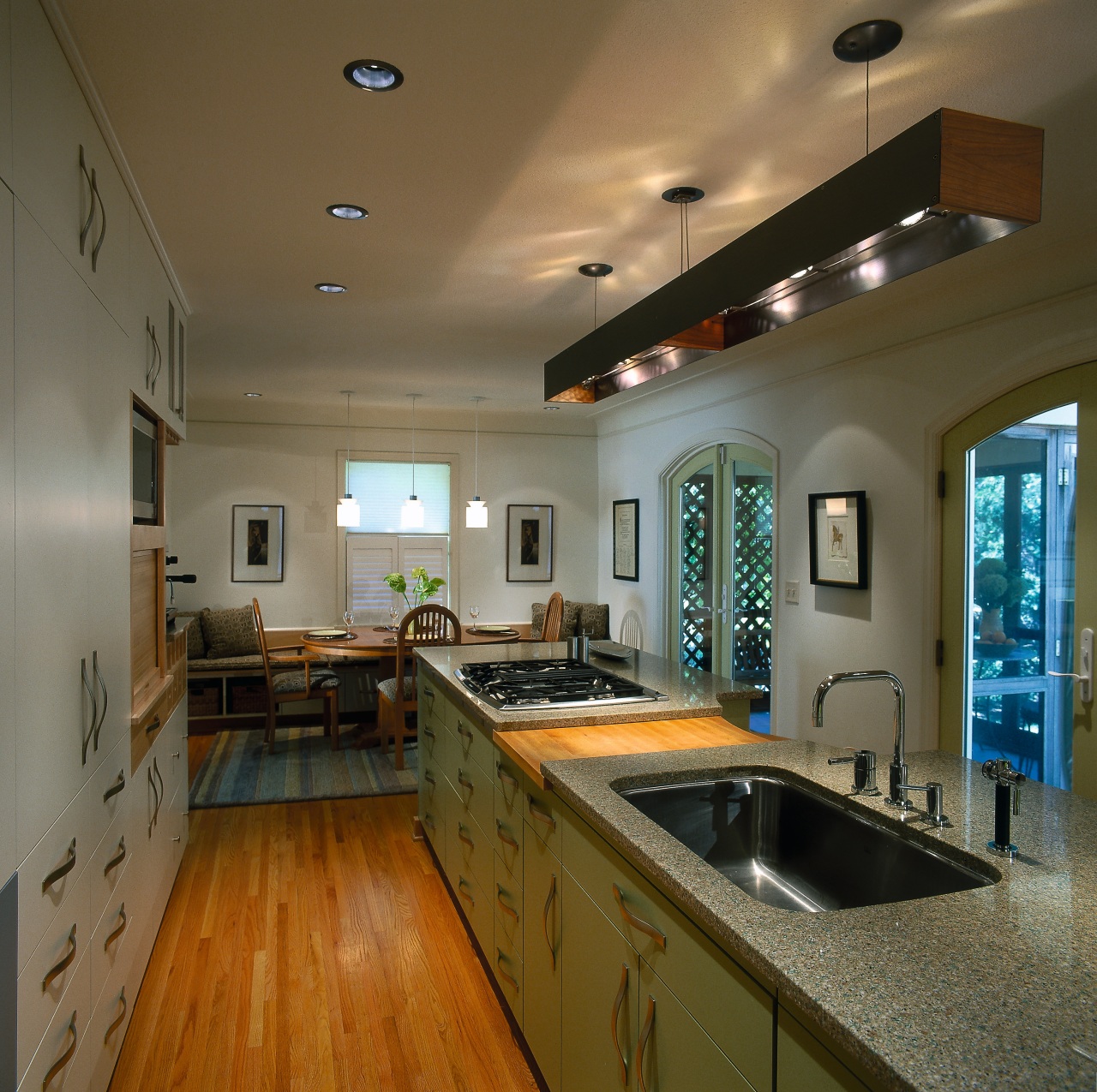 Cabinets on the left with an appliance cabinet cabinetry, ceiling, countertop, estate, floor, flooring, hardwood, home, interior design, kitchen, real estate, room, brown