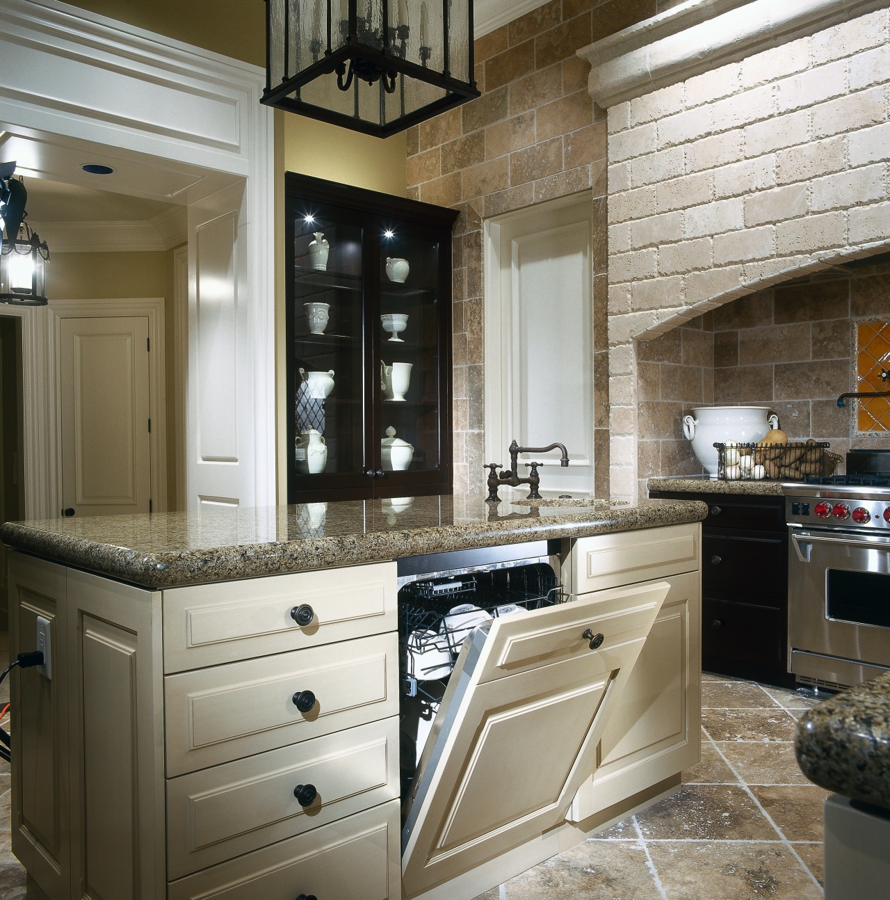 View of the kitchen cabinetry, countertop, cuisine classique, interior design, kitchen, room, gray, brown