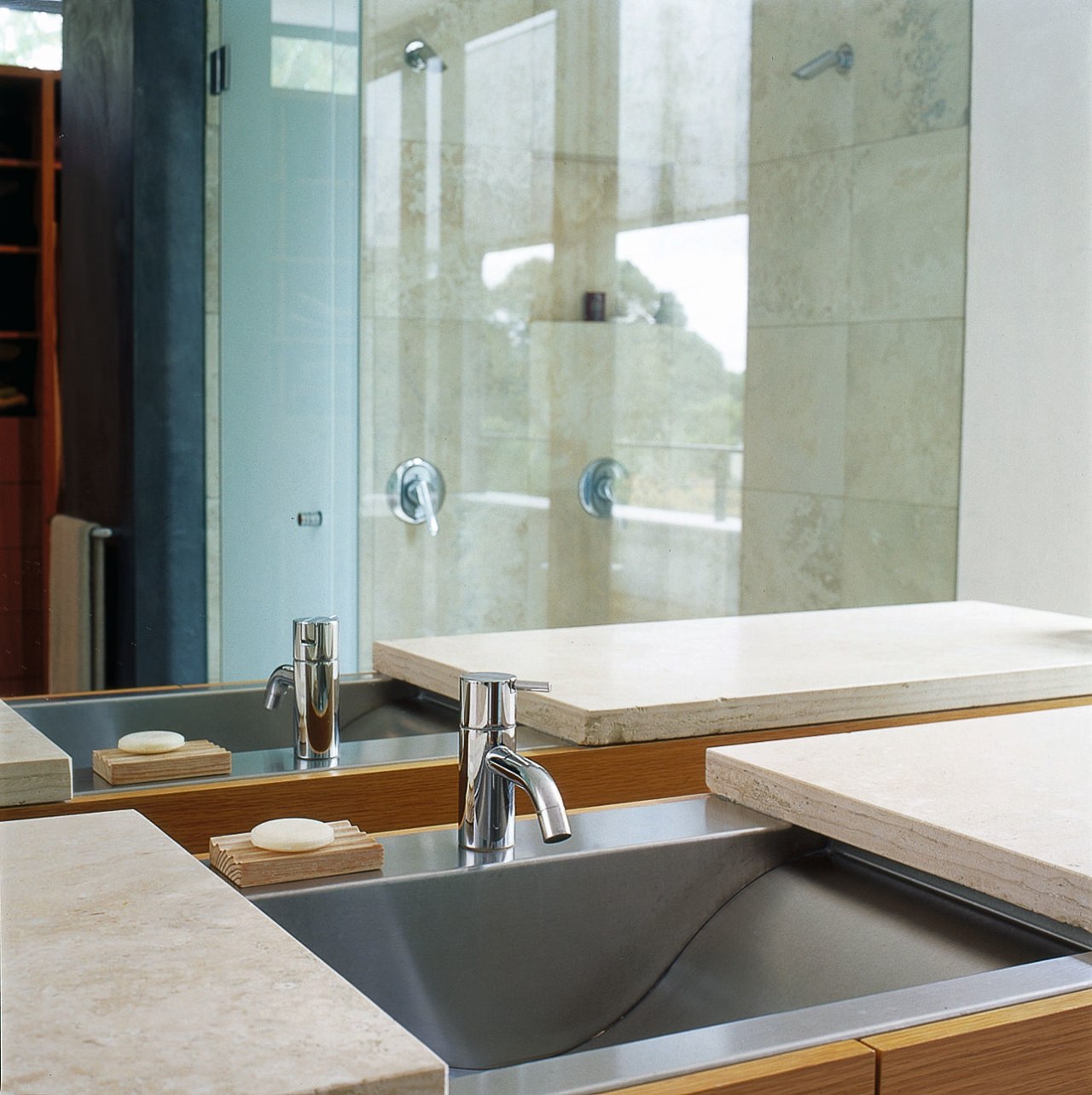 Close view of the basin bathroom, countertop, floor, flooring, interior design, plumbing fixture, product design, sink, table, tap, tile, gray