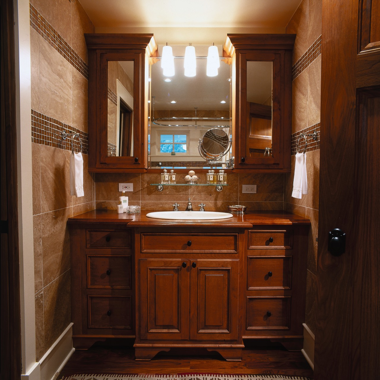 A natural walnut dresser in the second bathroom bathroom, cabinetry, countertop, cuisine classique, furniture, hardwood, home, interior design, kitchen, room, wood, wood stain, brown, black