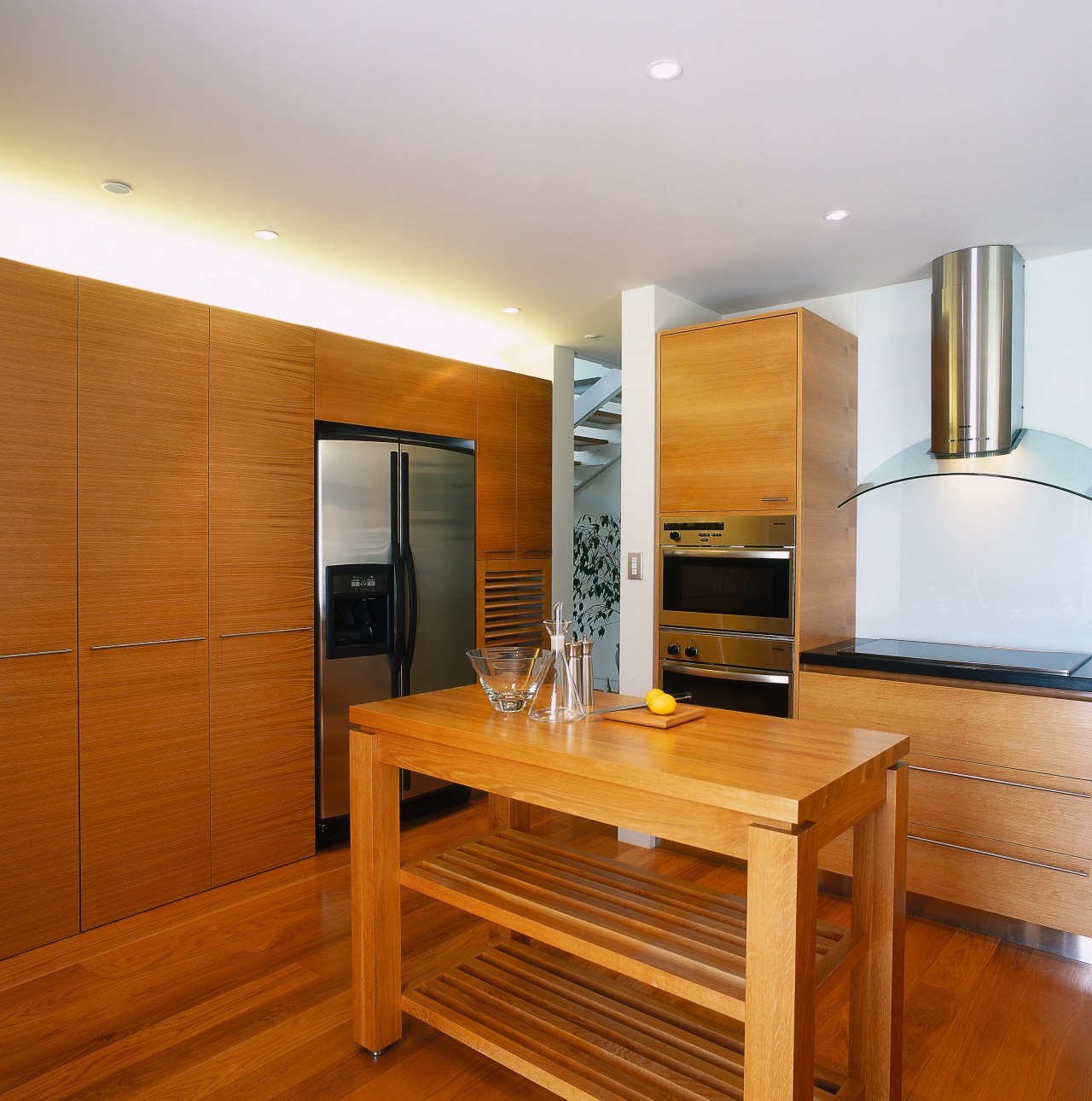 view of the food preparation area showing american floor, interior design, kitchen, real estate, room, wood, brown