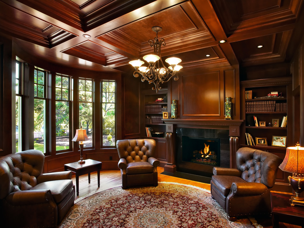 View of the living area, wooden flooring wood ceiling, estate, fireplace, home, interior design, living room, lobby, real estate, room, wood, red