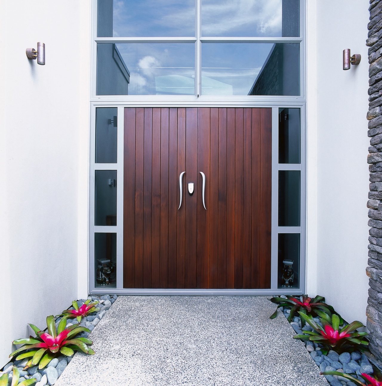 View of a large double wooden door with door, house, property, real estate, window, white