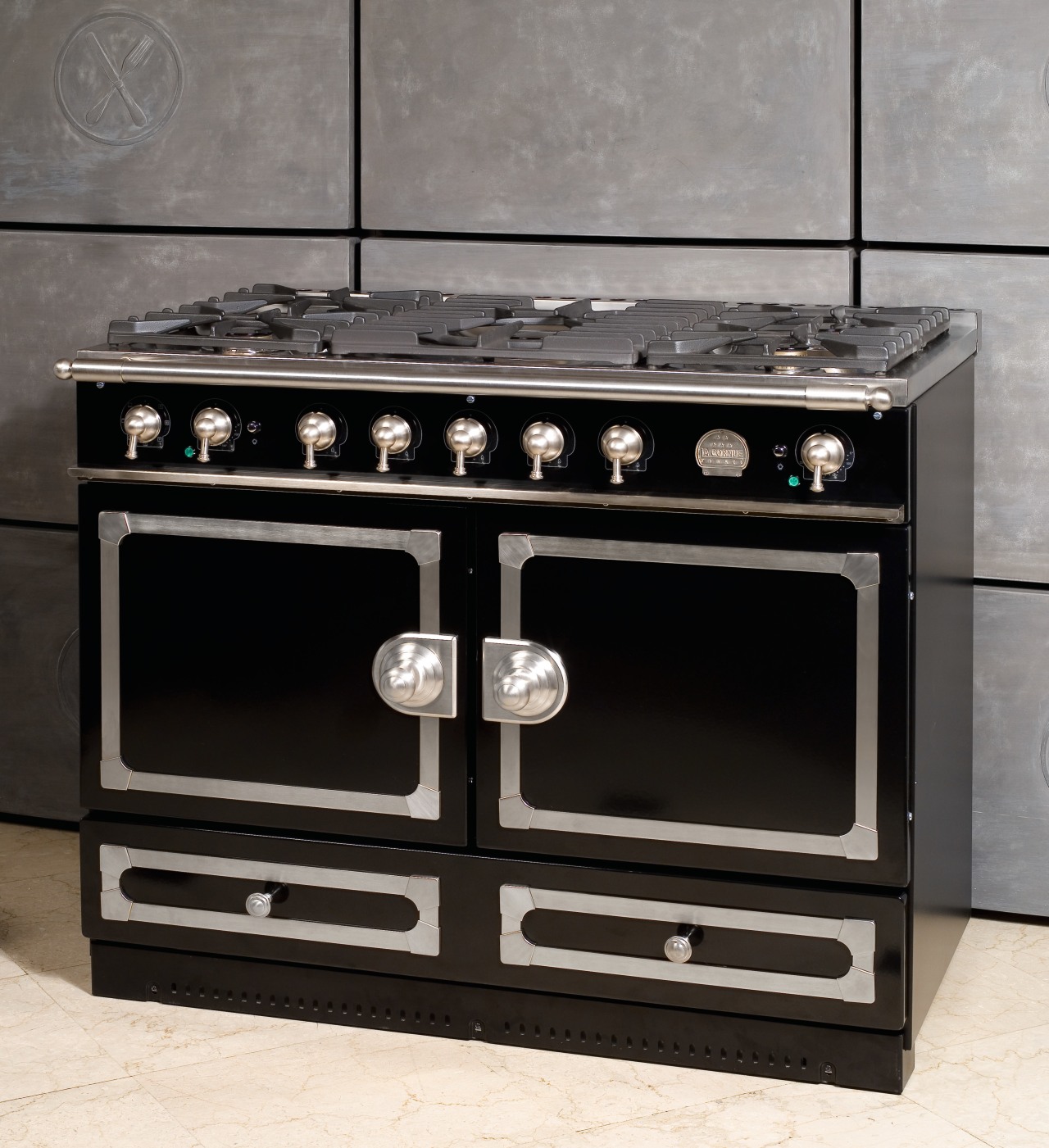 view of this custom design oven called the furniture, gas stove, home appliance, kitchen appliance, kitchen stove, major appliance, black, gray