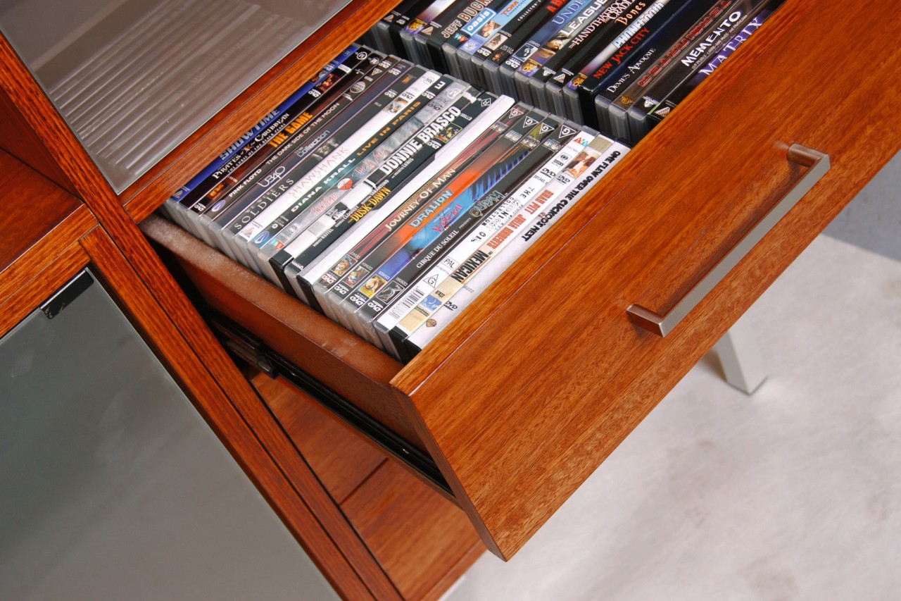 view of the multifunctional wood tv storage cabinet bookcase, furniture, hardwood, shelf, shelving, table, wood, wood stain, gray