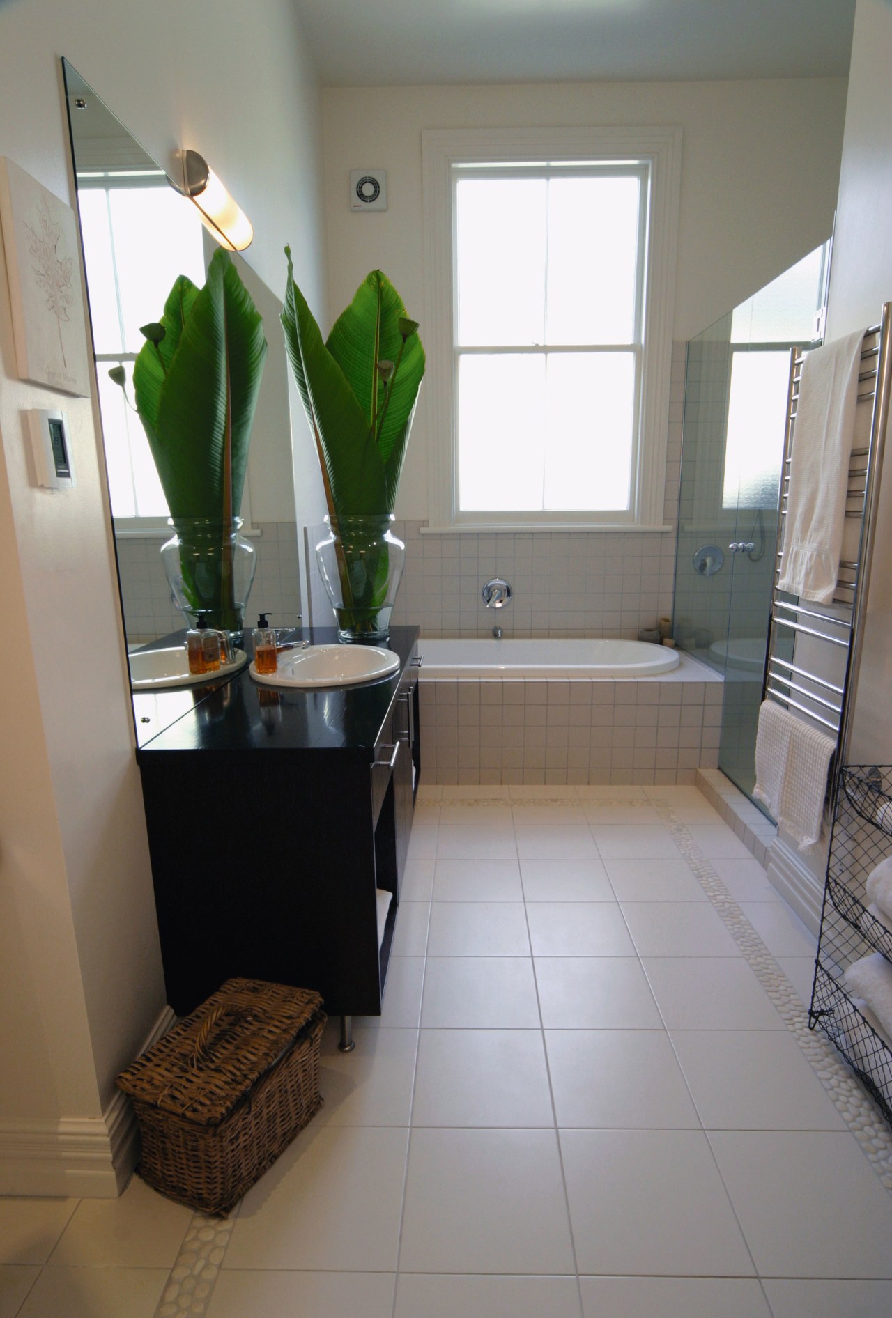 Examples of different heating options for bathrooms from bathroom, daylighting, floor, flooring, home, house, interior design, kitchen, property, real estate, room, sink, tile, window, gray