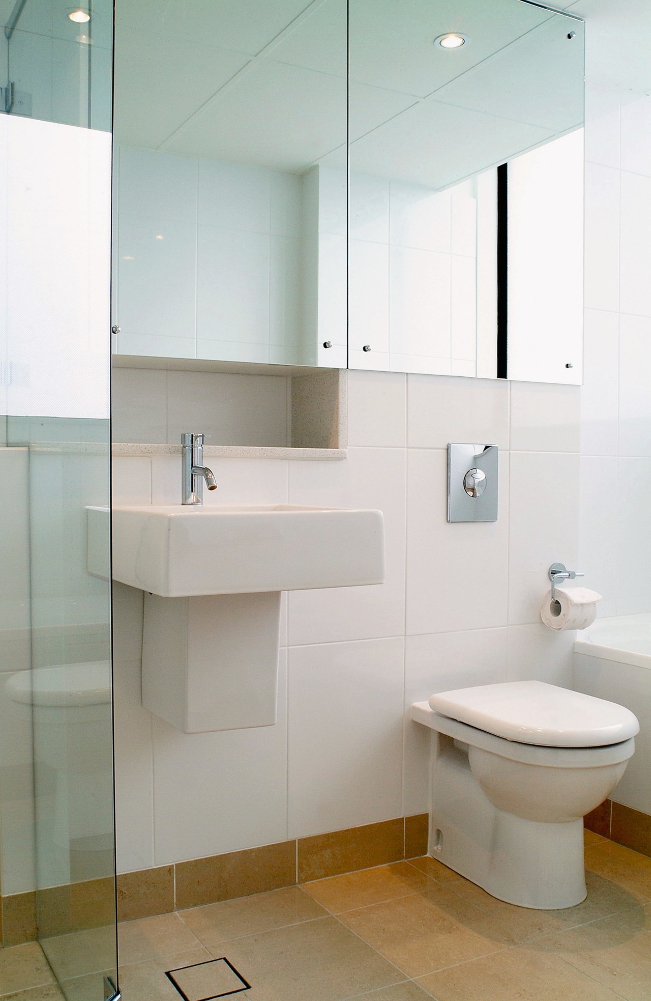 view of the bathroom area showing toile, basin bathroom, bathroom accessory, bathroom cabinet, bathroom sink, interior design, plumbing fixture, product design, room, sink, tap, white, gray