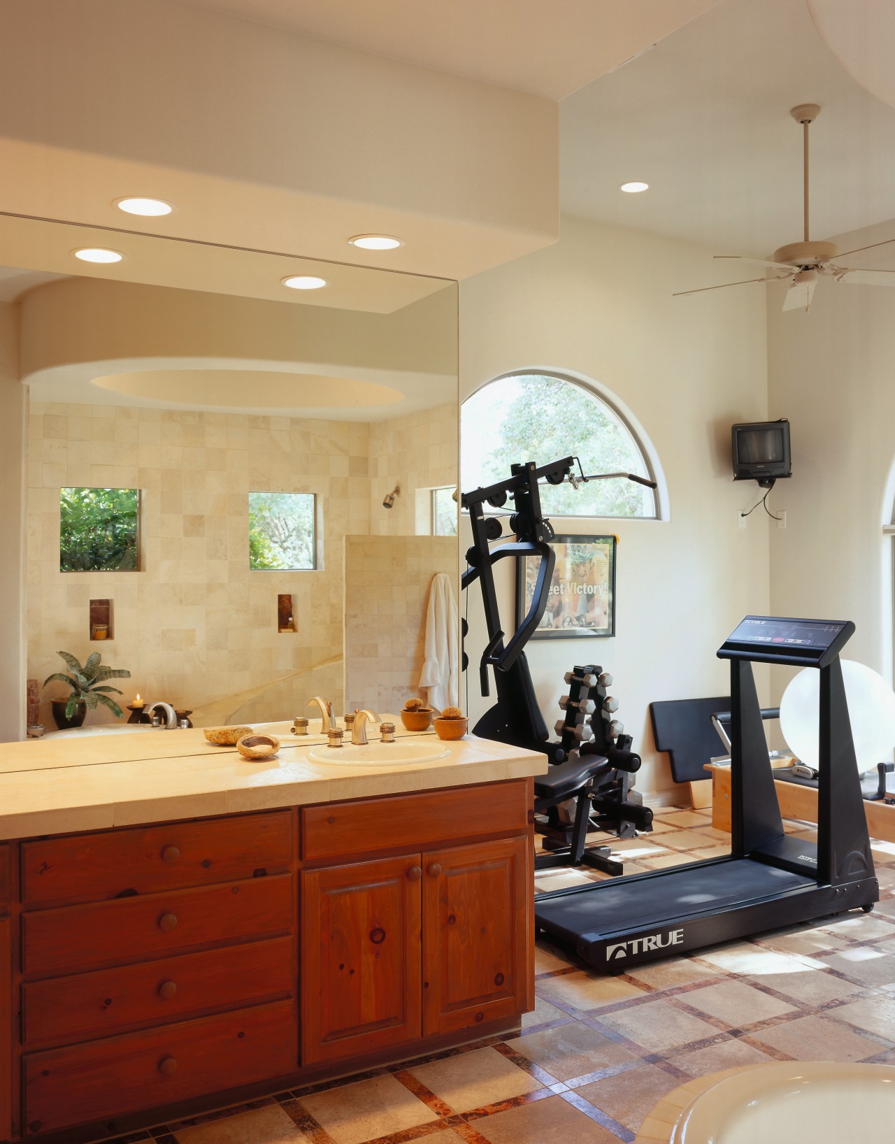 view of the knotty pine cabinet with limestone bathroom, ceiling, countertop, home, interior design, kitchen, room, orange