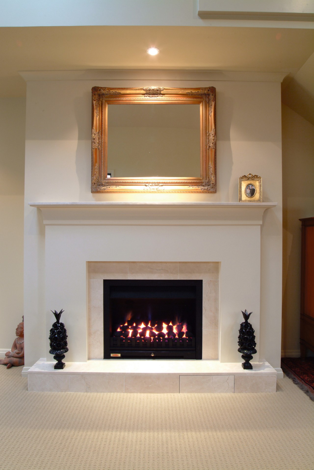 view of the roaring jetmaster gas fireplace fireplace, flooring, hearth, home, interior design, living room, wall, gray, brown