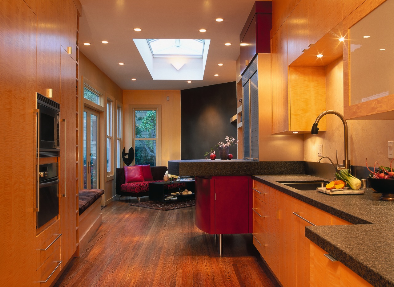 view of the kitchen featuring, polished timber flooring, cabinetry, ceiling, countertop, floor, flooring, hardwood, home, interior design, kitchen, real estate, room, wood flooring, brown