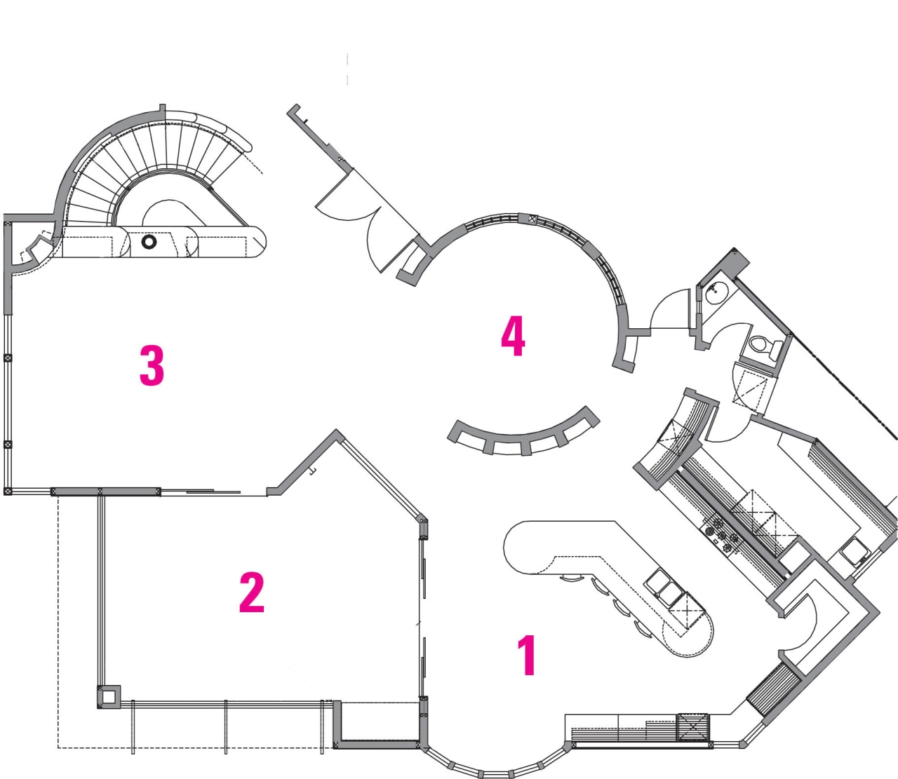 Legend For  plan: 1 kitchen, 2 outdoor angle, area, auto part, design, diagram, drawing, font, line, product, product design, structure, white