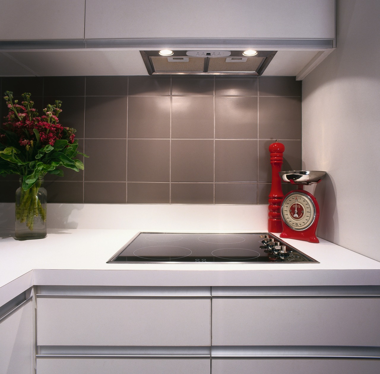 view of the smeg electric hob and powerpack countertop, interior design, kitchen, product design, sink, tile, gray