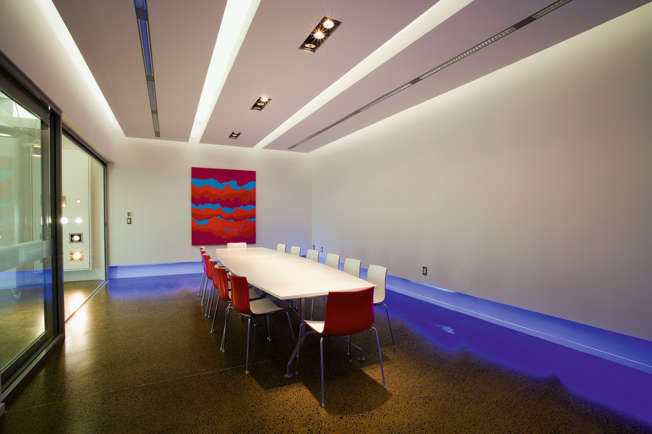 A view of the Concept Lighting showroom. apartment, architecture, ceiling, conference hall, daylighting, interior design, lighting, real estate, room, table, gray