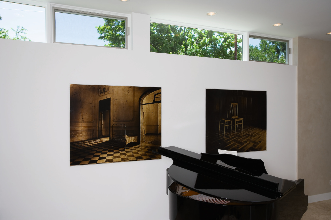 view of the pella awning, casement and clad exhibition, hearth, interior design, product design, white, gray