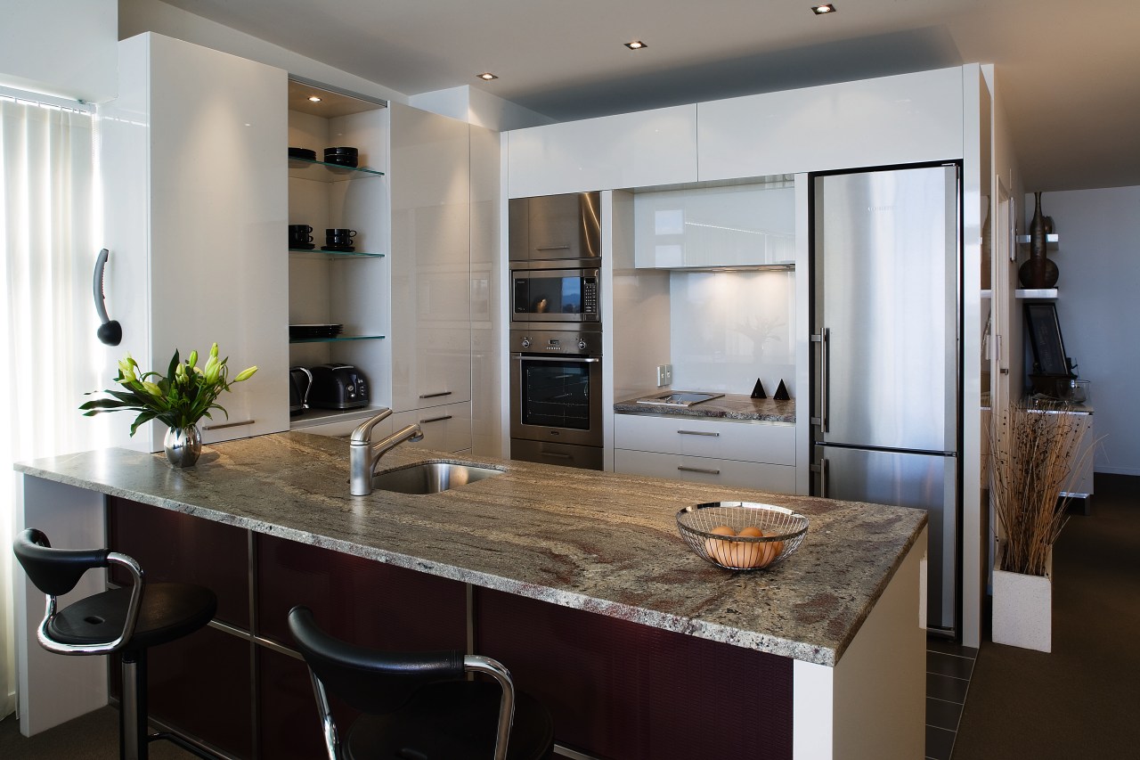 A view of a kitchen by Fyfe Kitchens cabinetry, countertop, cuisine classique, interior design, kitchen, real estate, room, gray, black