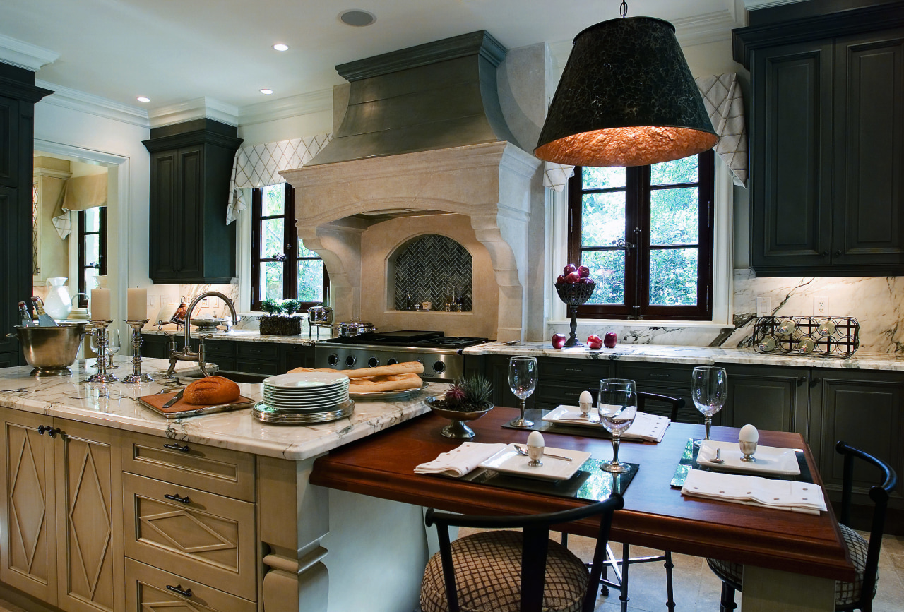 A view of a kitchen by Design Galleria countertop, cuisine classique, home, interior design, kitchen, room, black, gray