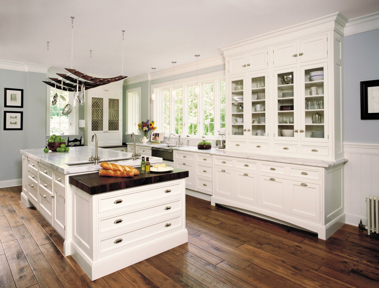 A view of some cabinetry by Christopher Peacock cabinetry, countertop, cuisine classique, floor, interior design, kitchen, room, wood flooring, white