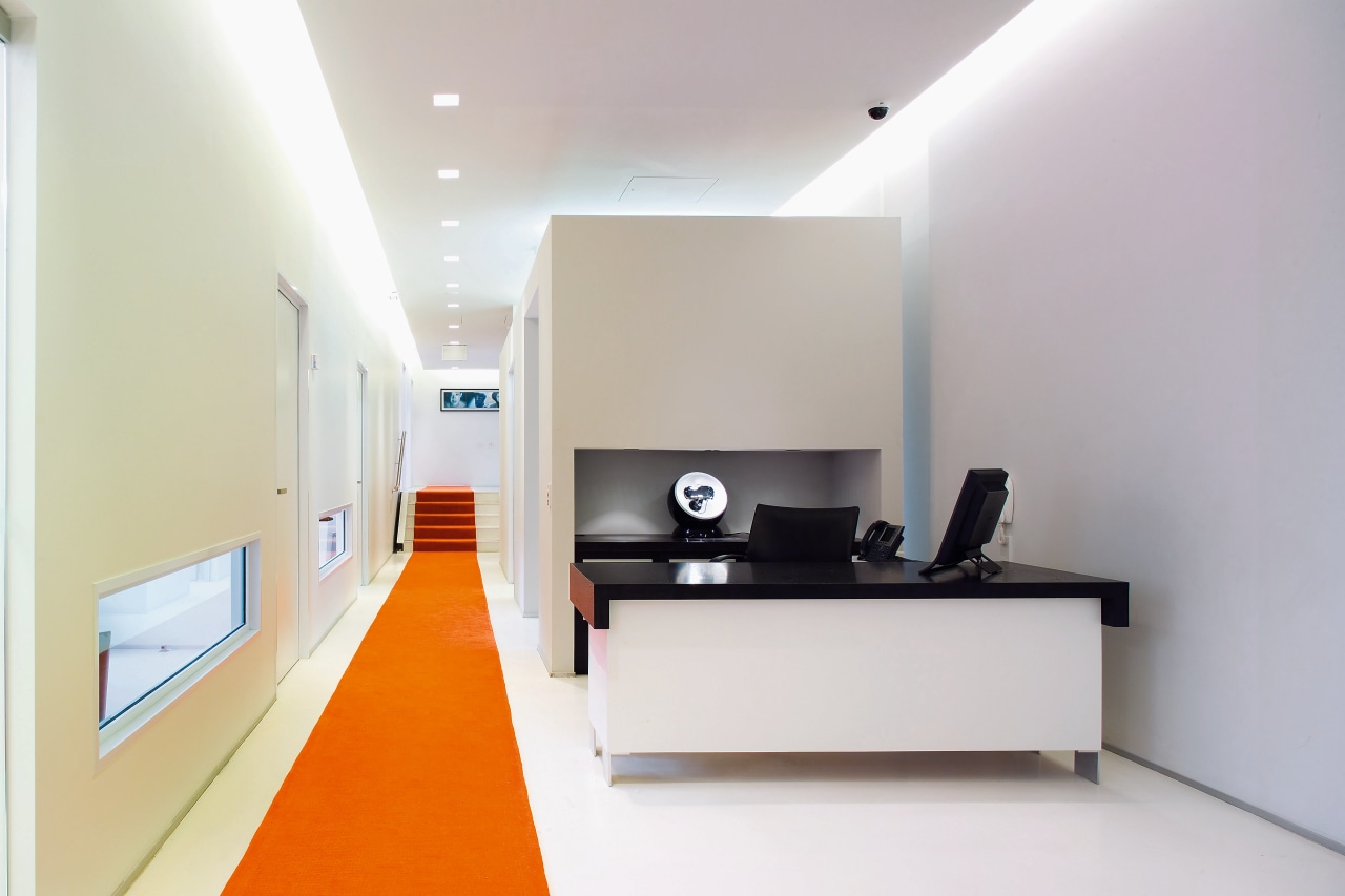 A view of some architecture by Woodhams Meikle architecture, house, interior design, product design, property, real estate, gray