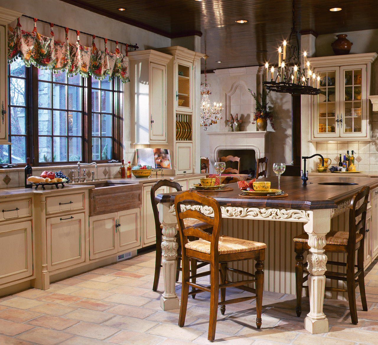 A view of this new Kitchen Designed by cabinetry, countertop, cuisine classique, interior design, kitchen, room, brown