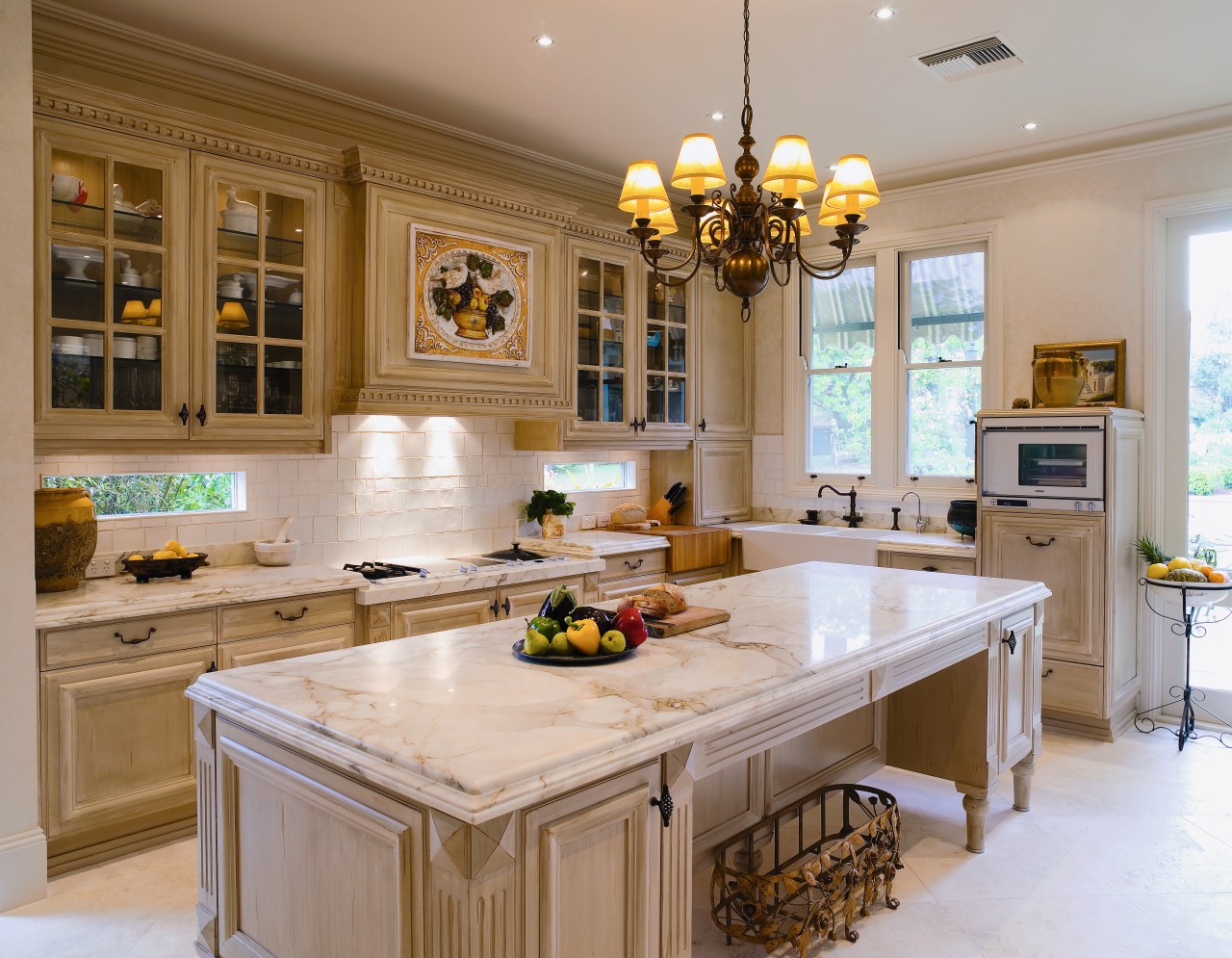 A view of the kitchen and dining areas, cabinetry, countertop, cuisine classique, interior design, kitchen, room, brown, gray