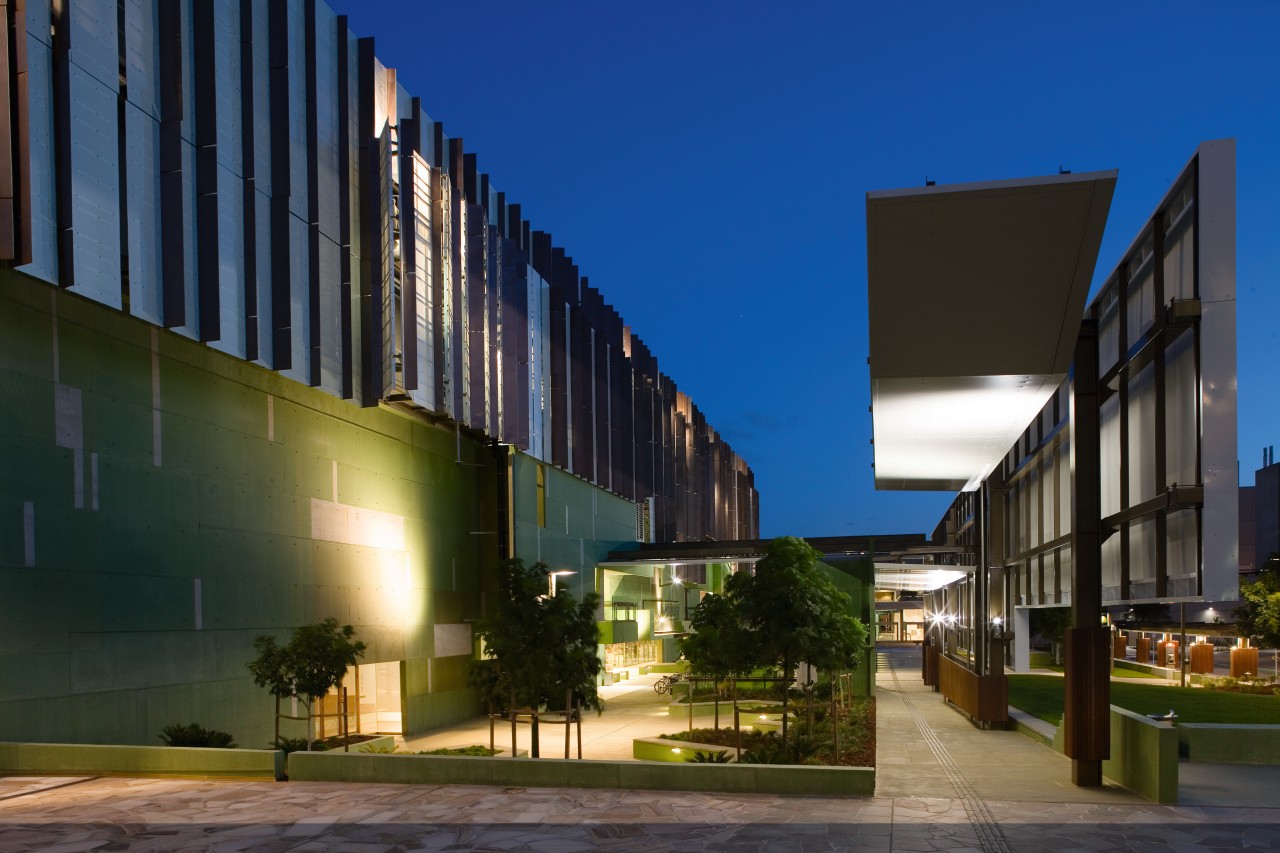 A view of some work by Basic Construction architecture, building, campus, city, commercial building, condominium, corporate headquarters, facade, headquarters, metropolitan area, mixed use, real estate, residential area, sky, black, blue