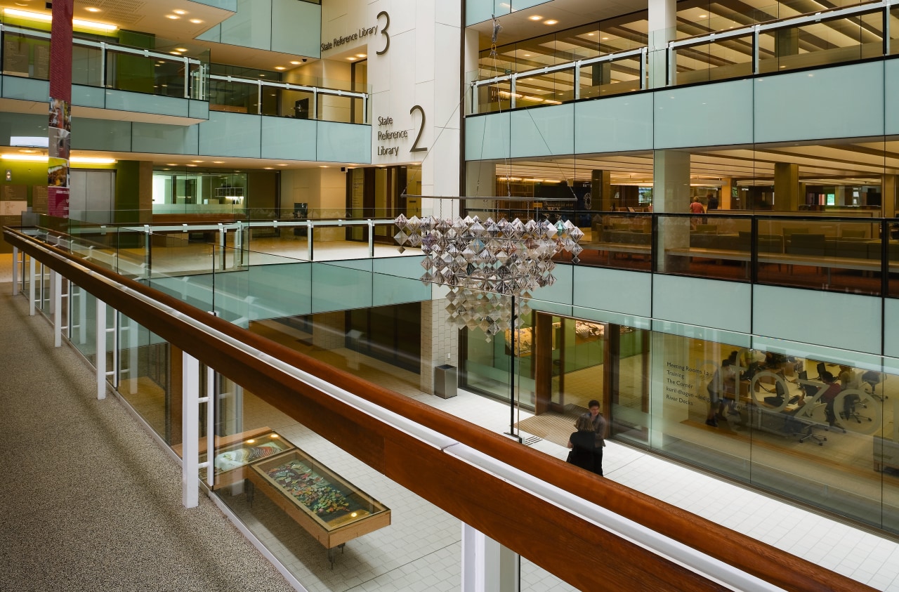 A view of some work done by Calty glass, interior design, tourist attraction, brown, gray