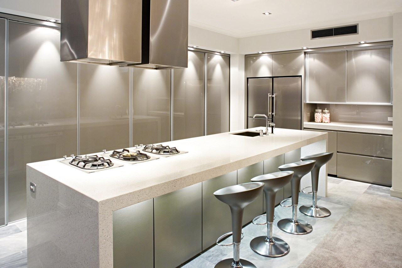 A view of a kitchen by Kitchens By countertop, cuisine classique, interior design, kitchen, product design, white, gray