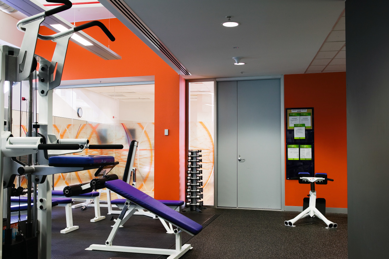 A view of the interior offices of the gym, interior design, product design, room, structure, black, gray