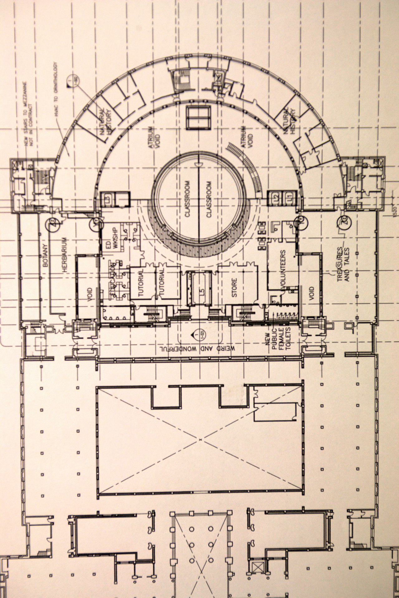 Floor plan of the Auckland war memorial museum arch, architecture, black and white, design, drawing, floor plan, font, line, pattern, plan, product design, structure, technical drawing, orange