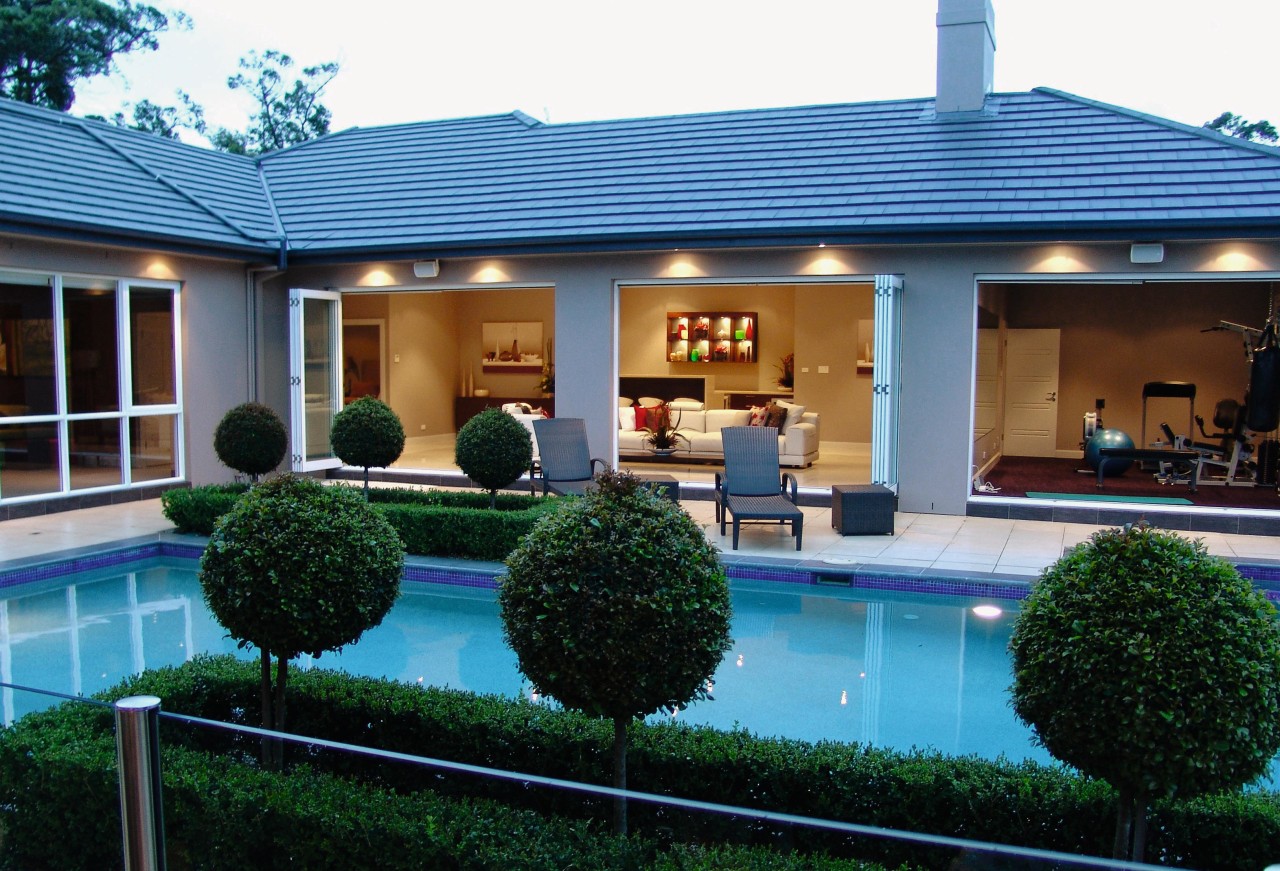 A view of a home built by Denton estate, facade, home, house, property, real estate, roof, villa, window, black