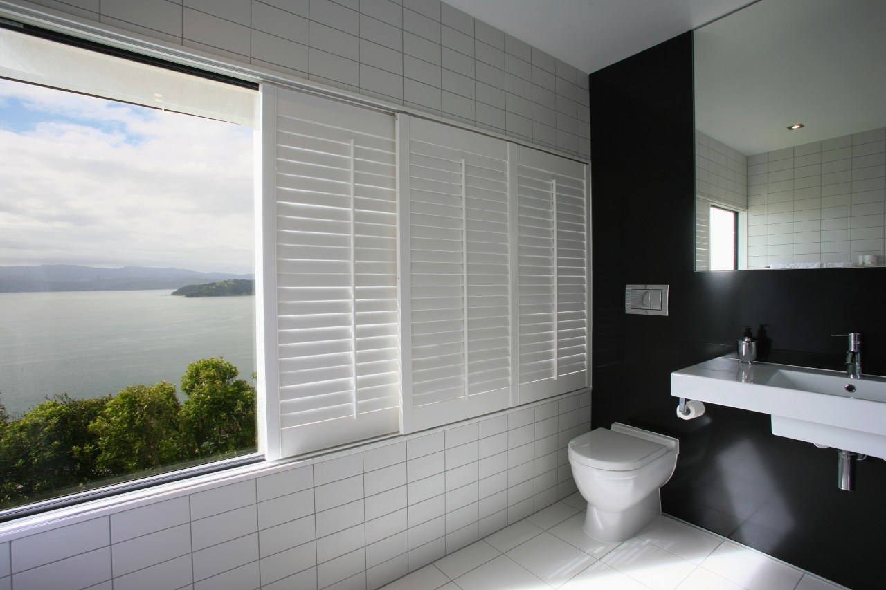 A view of some blnds and shutters from architecture, bathroom, daylighting, floor, home, house, interior design, room, window, window blind, window covering, window treatment, gray