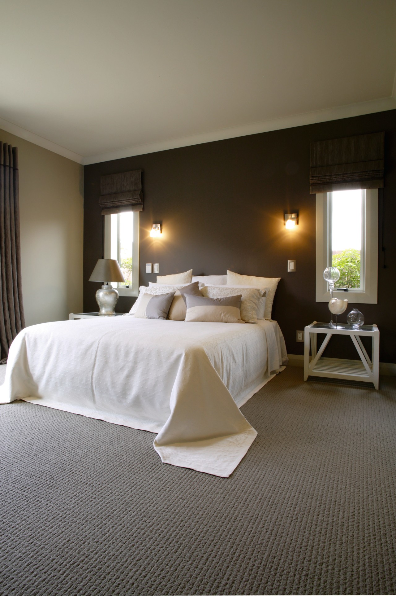 A view of some carpet from Cavalier Bremworth. bed, bed frame, bedroom, ceiling, floor, flooring, furniture, home, hotel, interior design, room, suite, gray, black