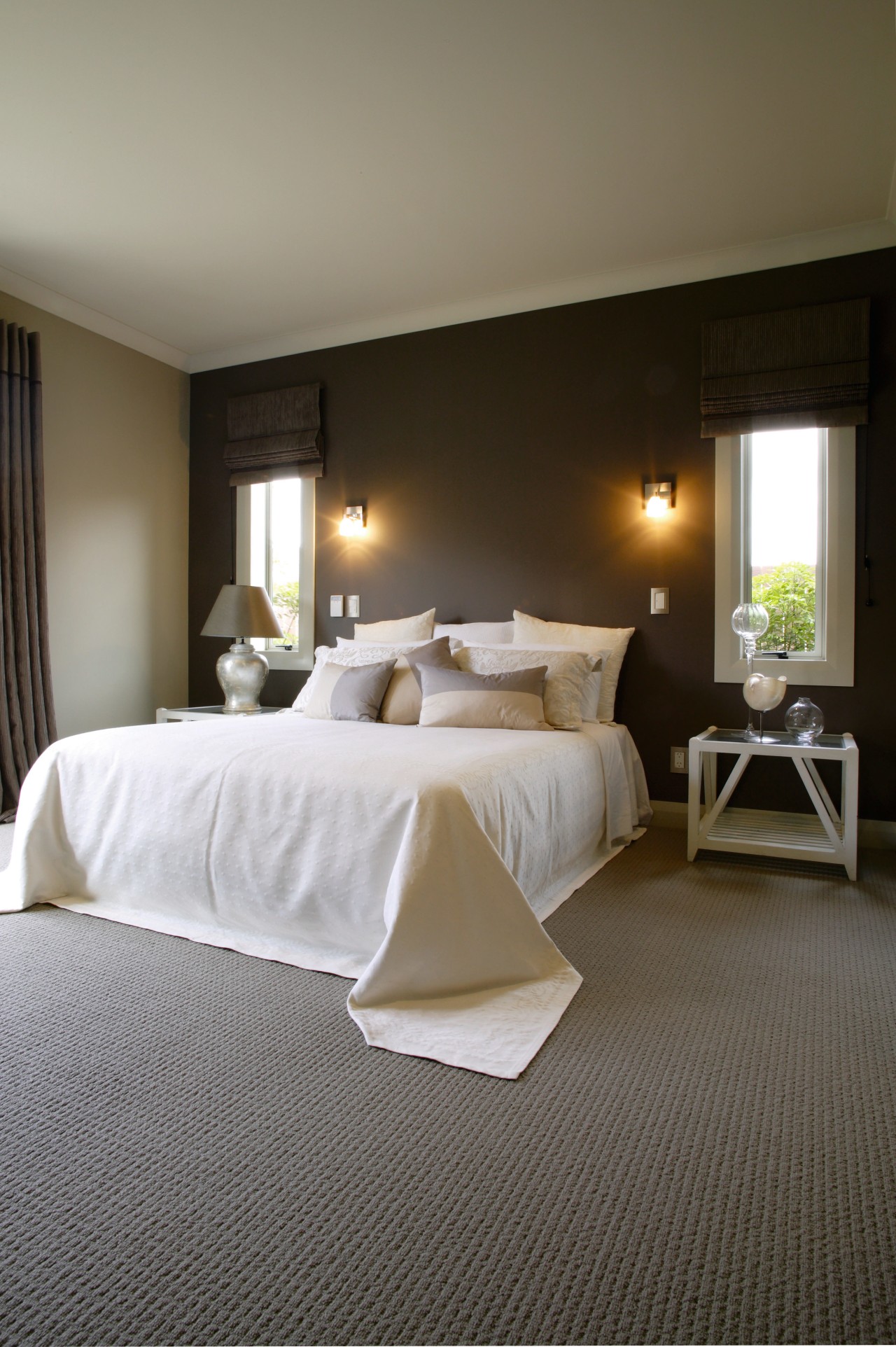 A view of some carpet from Cavalier Bremworth. bed, bed frame, bedroom, ceiling, floor, flooring, furniture, home, hotel, interior design, room, suite, gray, black