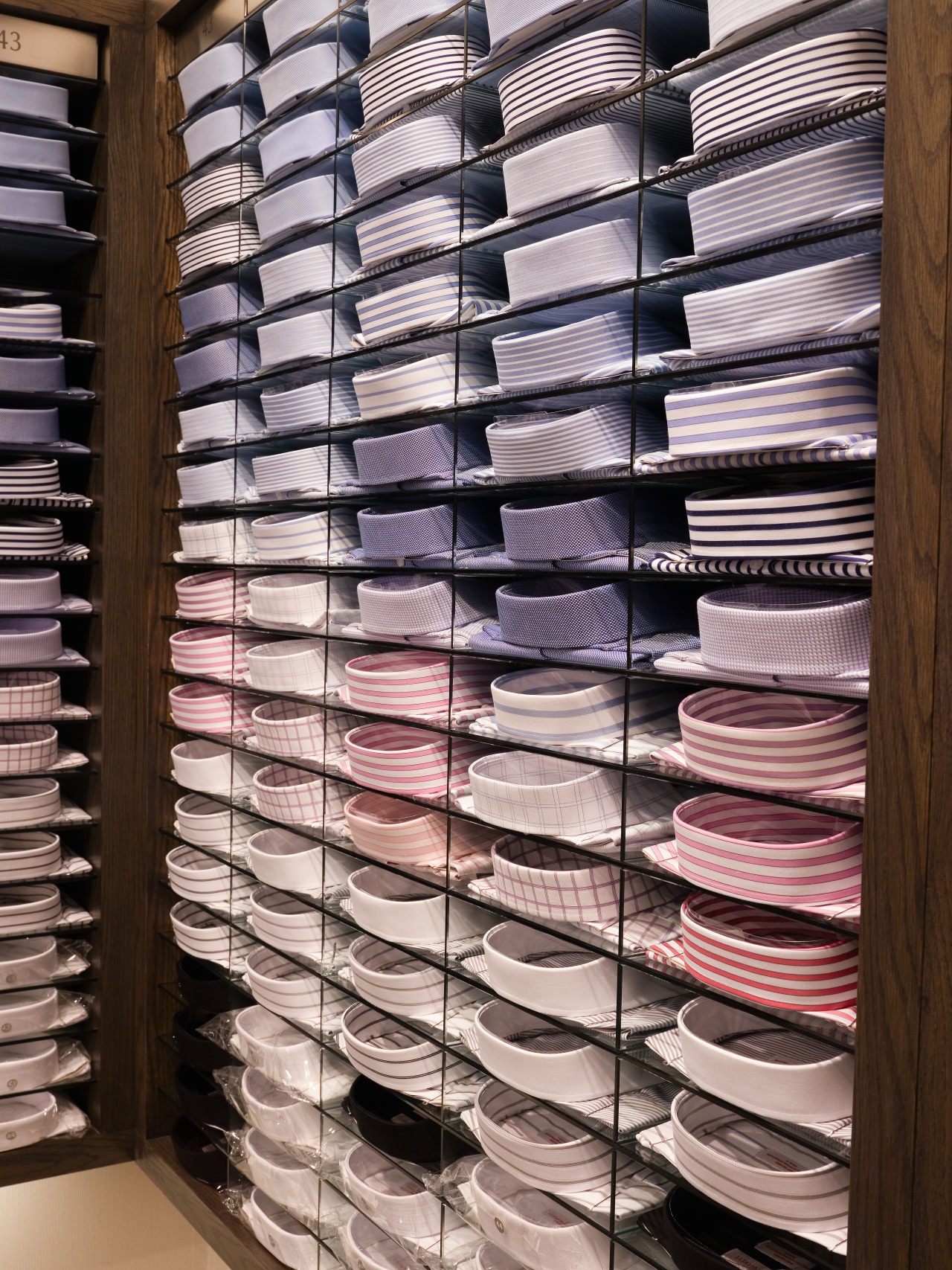 A view of the shirt rack flooring, furniture, interior design, wood, gray, brown