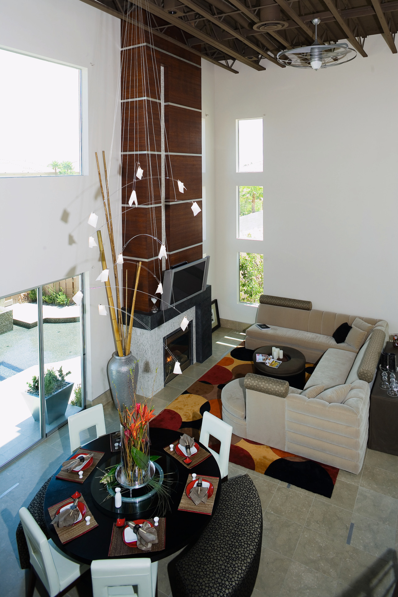 Owers could choose to keep the 21ft-high ceiling furniture, home, interior design, living room, room, gray