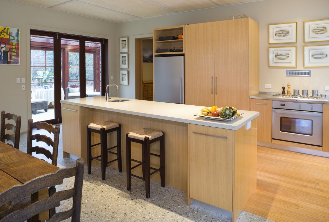 A view of the living and dining area cabinetry, countertop, cuisine classique, interior design, kitchen, real estate, room, gray, orange