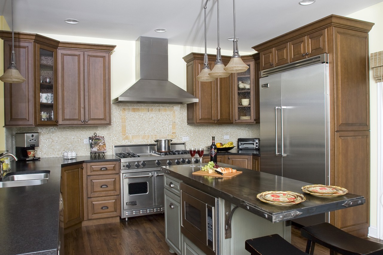 A view of these kitchen designed by Kinsley cabinetry, countertop, cuisine classique, interior design, kitchen, real estate, room, gray, brown